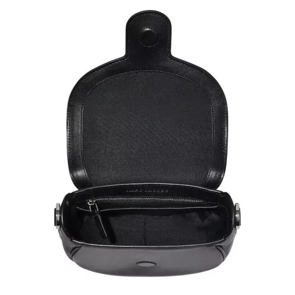 NEW W/ DUSTABG Marc Jacobs The Covered J Marc Saddle Bag Crossbody Black Leather - Picture 8 of 9